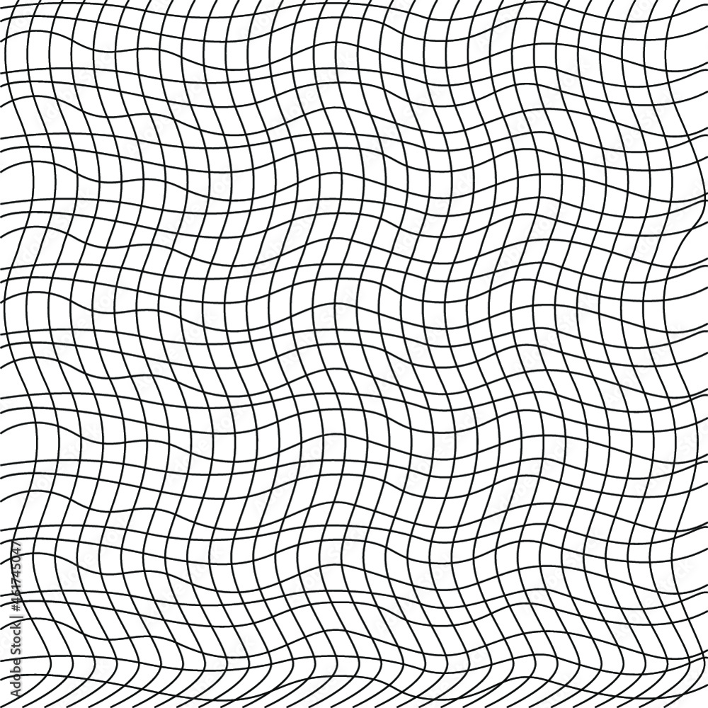 Wall mural Repeating pattern with wavy lines. Black and white geometric pattern