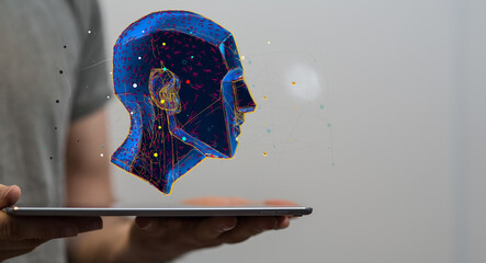 Silhouette of a 3d human head