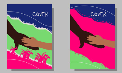 Bright color child care theme illustration cover background