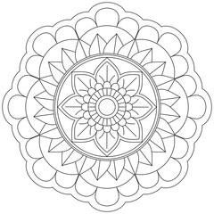 Leaf Flower Petal Coloring Mandala Art Simple Graphic Shape Vector Floral Oriental Outline Vintage Decorative Elements Pattern Illustration Islam Arabic Indian Turkish Mystic Religion Morals Lotus
