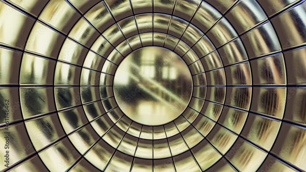 Poster abstract animated background with moving golden circles