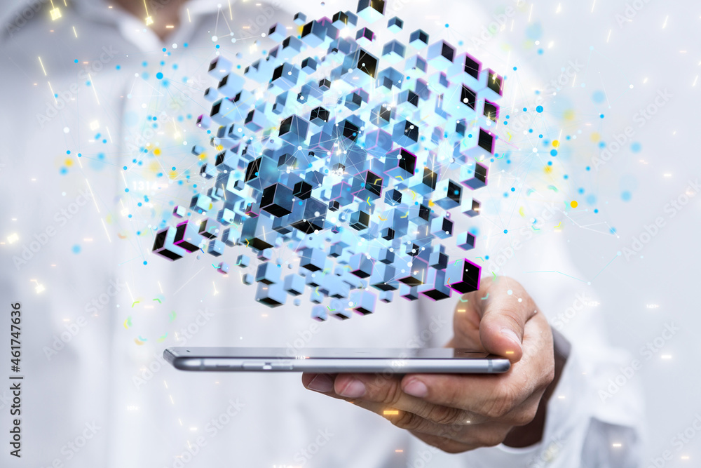 Poster data cloud digital 3d computer