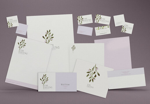Stationery Lilac Botanic Branding