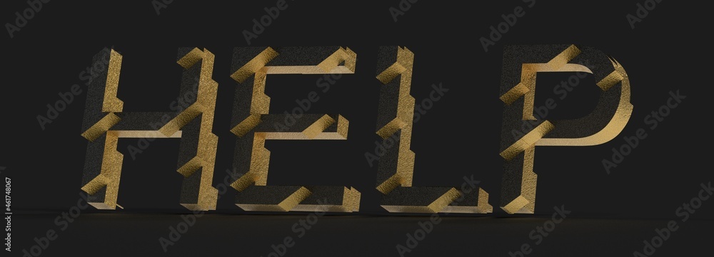 Poster modern help and support in 3d