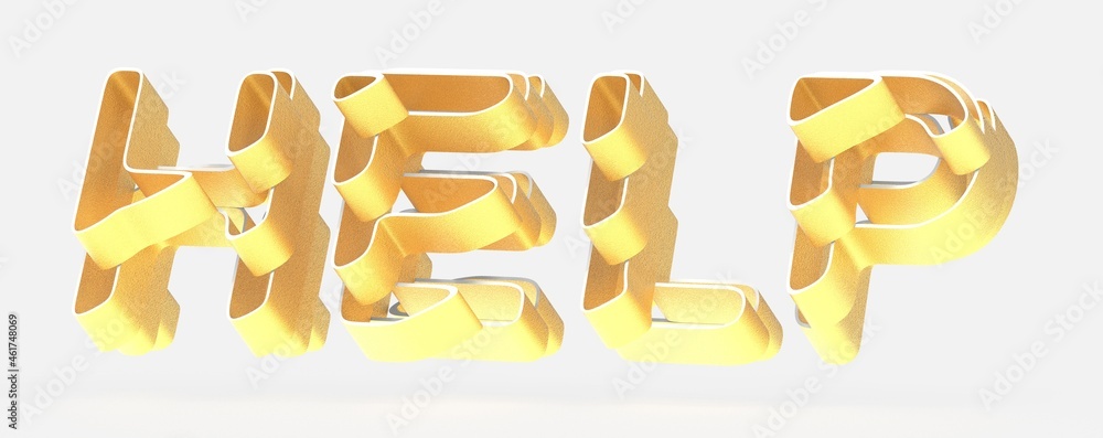 Poster word help and support in 3d