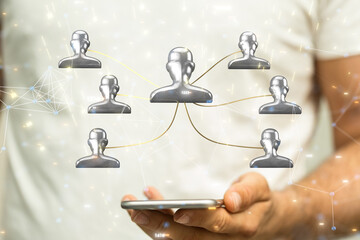 hierarchy connection team group 3d