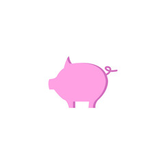 piggy bank clipart on white background. piggy bank flat icon.