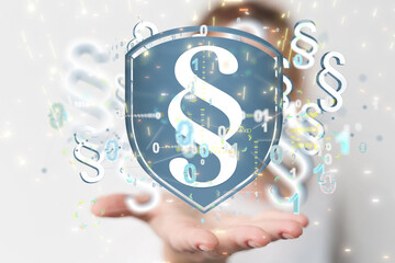 paragraph law sign digital in hand.