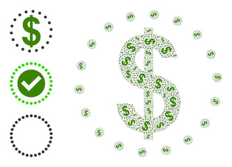 Itself recursion composition dollar zone. Vector dollar zone composition is constructed of randomized itself dollar zone parts. Abstract illustration.