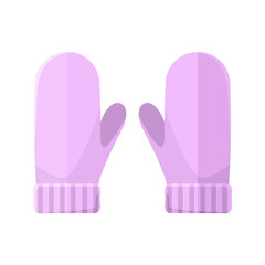 Vector Flat Design Winter Mittens