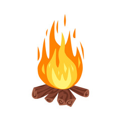 Vector fire isolated on white background.