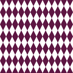 White seamless pattern with purple rhombuses.
