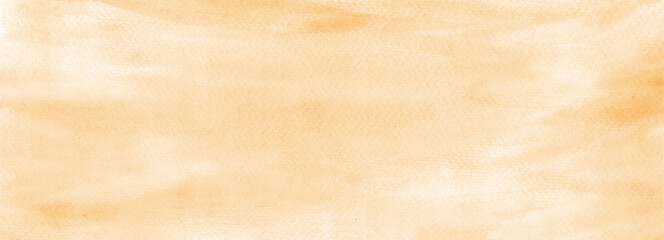 Obraz premium Handmade, organic painting. Burnt yellow pastel watercolor texture abstract panoramic banner background. Hi-res scanned file technique.
