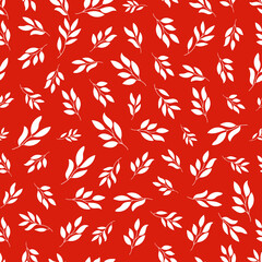 Rode naadloze patronen met witte bloembladeren.