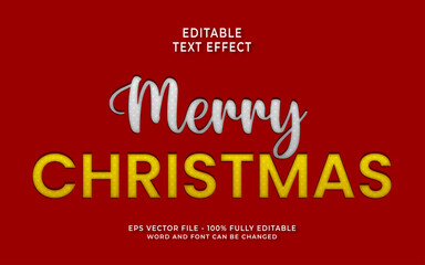 Merry christmas editable text effect
