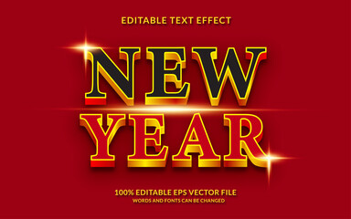 Happy new year editable text effect