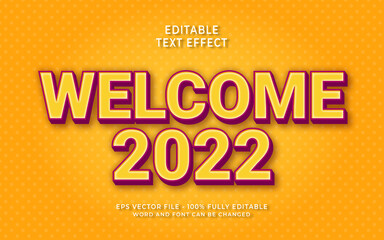 Obraz premium welcome 2022 editable text effect