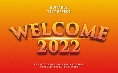welcome 2022 editable text effect