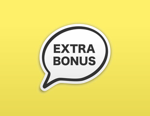 Extra Bonus, Speech Bubble Banner, Element Design Template, App Icon