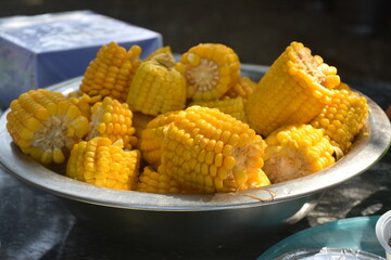 Perfect Morning With Fresh and Hot Indian Corn. Food Photography.