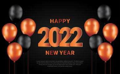 Happy new year background with balloons template