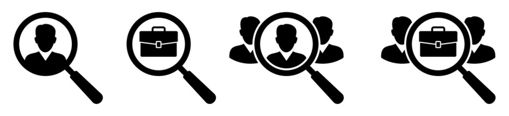 Search job vacancy icon set. Hiring icon. Find people job. vector illustration