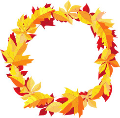Naklejka na ściany i meble Wreath of autumn leaves