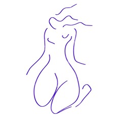 illustration of a woman line art illustration 