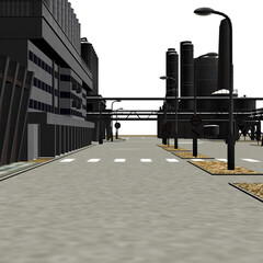 3D Industrial zone buildings