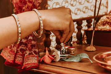 Hand Of Hindu Prayer. Hindu Rituals and Ceremony