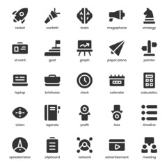 Start Up icon pack for your website design, logo, app, UI. Start Up icon glyph design. Vector graphics illustration and editable stroke.