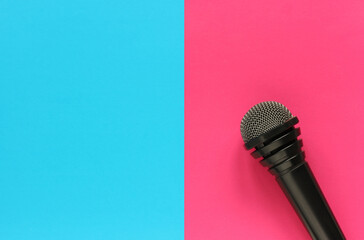 background with microphone top view