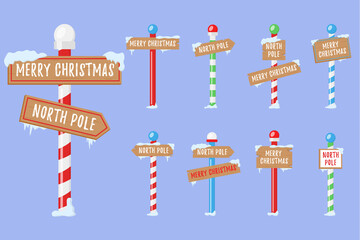 Winter holiday xmas signs for the north pole. - obrazy, fototapety, plakaty