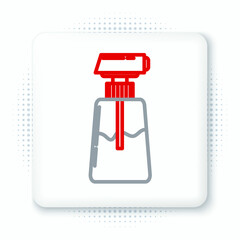 Line Cream or lotion cosmetic tube icon isolated on white background. Body care products for men. Colorful outline concept. Vector