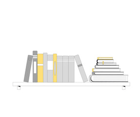 Book shelf. Knowledge, education, learning symbol. Stack of novels, nonfiction.