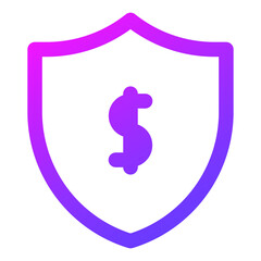 Shield dollar icon