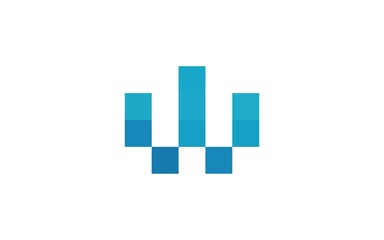 M letter logo design, pixel icon design
