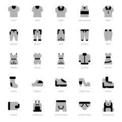 Fashion and Clothes icon pack for your website design, logo, app, UI. Fashion and Clothes icon duo tone design. Vector graphics illustration and editable stroke.
