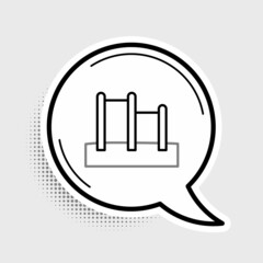Line Sport horizontal bar icon isolated on grey background. Colorful outline concept. Vector