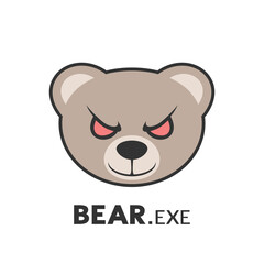 Angry bear head draw