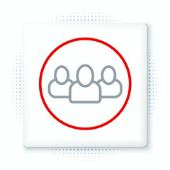 Line Project team base icon isolated on white background. Business analysis and planning, consulting, team work, project management. Colorful outline concept. Vector