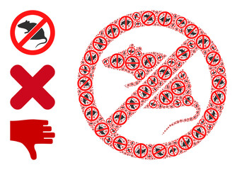 Obraz premium Itself recursive collage stop rat. Vector stop rat collage is formed from random itself stop rat elements. Abstract design.