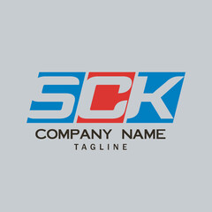 modern letter initial SCK logo vector design