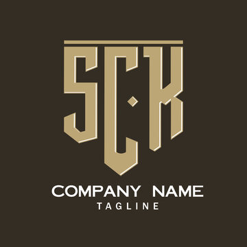 modern letter initial SCK logo vector design