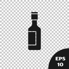 Black Jewish wine bottle icon isolated on transparent background. Vector