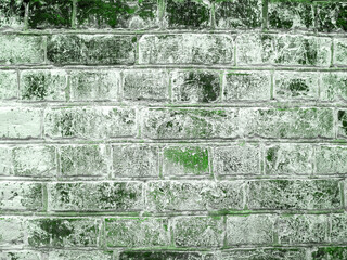 Grunge with the texture of a green brick wall on St. Patrick's Day. Abstract blurred pattern. Bright background