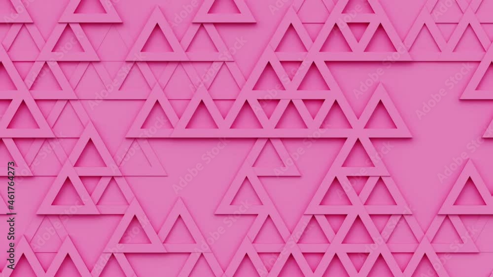 Poster triangular moving geometric pattern, triangle polygon shapes seamless looping 3d animation, arrow co