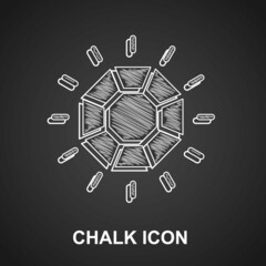 Chalk Diamond icon isolated on black background. Jewelry symbol. Gem stone. Vector