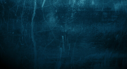 Scratches on dark blue cement for background