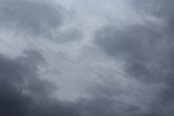 black and gray clouds in the sky. Rainy autumn day